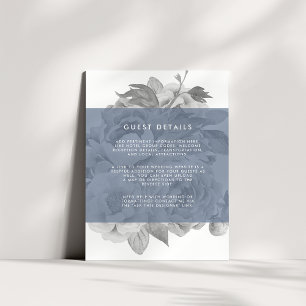 D'accompagnement Carte vintage Floral Guest   Ardoise