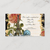 D'accompagnement Carte Vintage noire Rose Tour Eiffel (Dos)