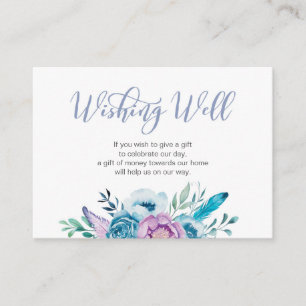 D'accompagnement Carte Wishing Well   Fleurs violettes