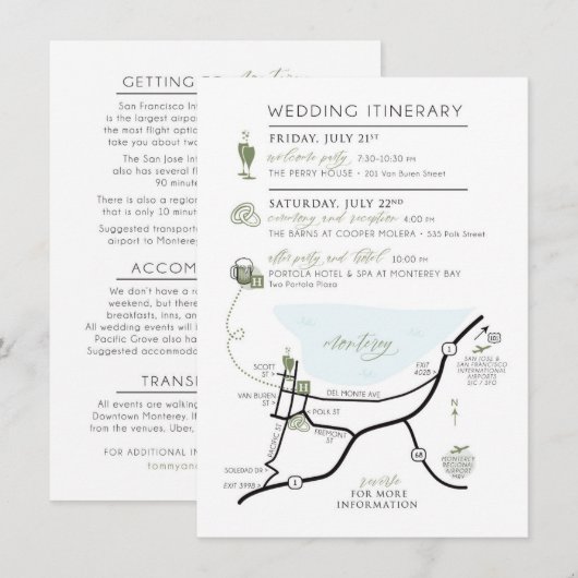 D'accompagnement Carton d'invitation de carte personnalisée pour AB (Devant / Derrière)