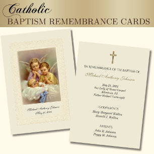 D'accompagnement Catholique Baby Boy Baptismal Souvenir Carte Saint