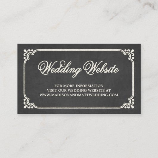D'accompagnement Chalkboard Union | Carte du site web de mariage (Devant)