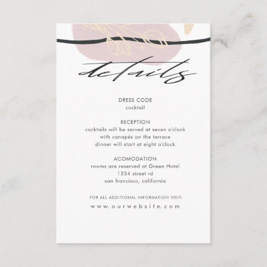 D'accompagnement Champs de rêve | Carte d'information de l'invité (Devant)