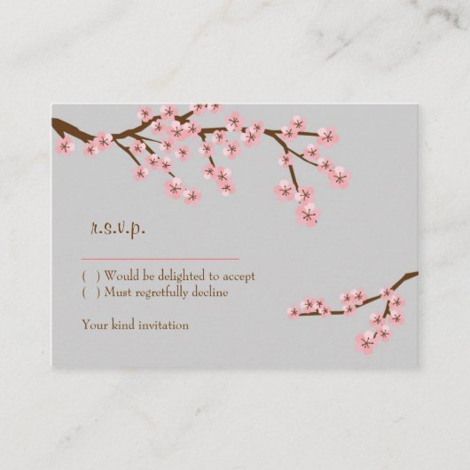 D'accompagnement Cherry Blossom Garden Wedding Carte RSVP (Devant)