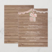 D'accompagnement Chic Lace Mason Jar & Mariage bois Insérer carte (Devant / Derrière)