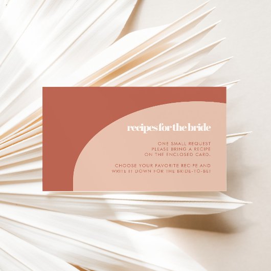 D'accompagnement Chic pêche en terre cuite Douche nuptiale Carte de