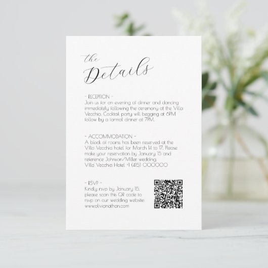 D'accompagnement Chic Script Wedding rsvp et carte de boîtier (Debout devant)