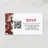D'accompagnement Chrysanthème Élégant Bourgogne Carte de RSVP Code (Dos)