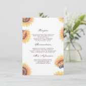 D'accompagnement Chute Sunflowers Information Mariage Carte d'invit (Debout devant)