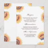 D'accompagnement Chute Sunflowers Information Mariage Carte d'invit (Devant / Derrière)