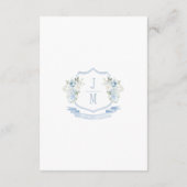 D'accompagnement Cimetière bleu Monogramme Détails du Mariage Carte (Dos)