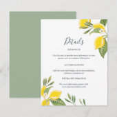 D'accompagnement Citron Mariage Carte d'information du client Insér (Devant / Derrière)