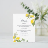 D'accompagnement Citron Mariage Carte d'information du client Insér (Debout devant)