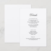 D'accompagnement Classic Elegant Wedding Détails Carte de boîtier (Devant / Derrière)