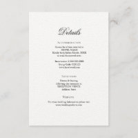 Classic Elegant Wedding Détails Carte de boîtier
