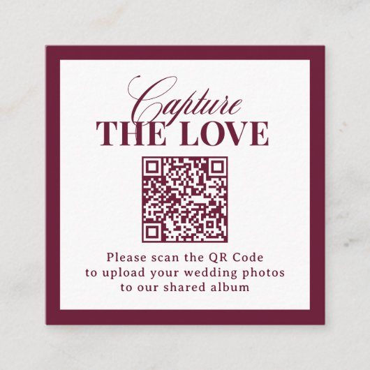 D'accompagnement Classique Luxe | Carte de mariage à code QR Captur (Devant)