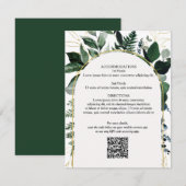 D'accompagnement Code QR carte de détails mariage, Moderne Botaniqu (Devant / Derrière)
