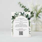 D'accompagnement Code QR carte de détails mariage, Moderne Botaniqu (Debout devant)