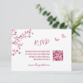 D'accompagnement Code QR | Carte de réponse Fleur de Cerisier (Debout devant)