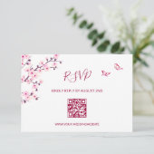 D'accompagnement Code QR | Carte de réponse RSVP Cerisier en Fleur (Debout devant)