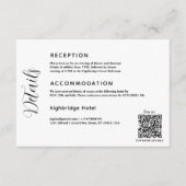 D'accompagnement Code QR classique - Détails du Mariage Carte de bo (Devant)