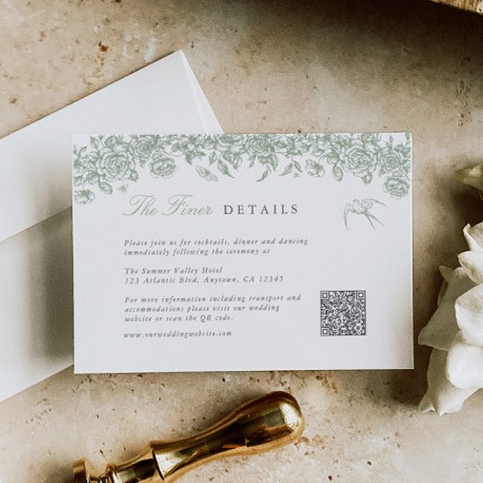 D'accompagnement Code QR de la carte d'information de mariage Toile