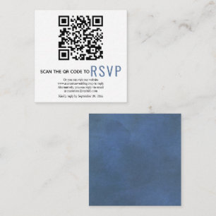 D'accompagnement Code QR en ligne RSVP mariage bleu carte de boîtie