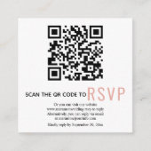 D'accompagnement Code QR en ligne RSVP mariage rose carte de boîtie (Devant)