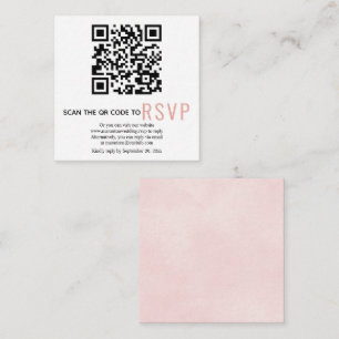 D'accompagnement Code QR en ligne RSVP mariage rose carte de boîtie