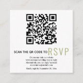 D'accompagnement Code QR en ligne RSVP mariage vert carte de boîtie (Devant)
