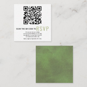 D'accompagnement Code QR en ligne RSVP mariage vert carte de boîtie