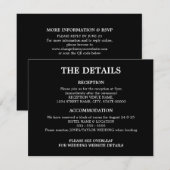 D'accompagnement Code QR noir - blanc Détails Mariage Carte de boît (Devant / Derrière)