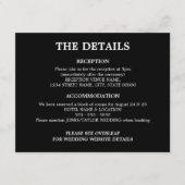 D'accompagnement Code QR noir - blanc Détails Mariage Carte de boît (Devant)