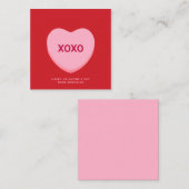 D'accompagnement Coeur de conversation rose rouge XOXO carte Saint (Devant / Derrière)