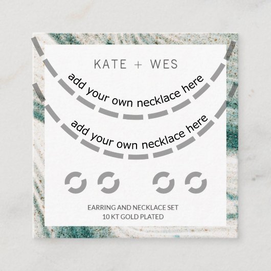 D'accompagnement Collier + Boucles d'oreilles Carte d'emballage à b