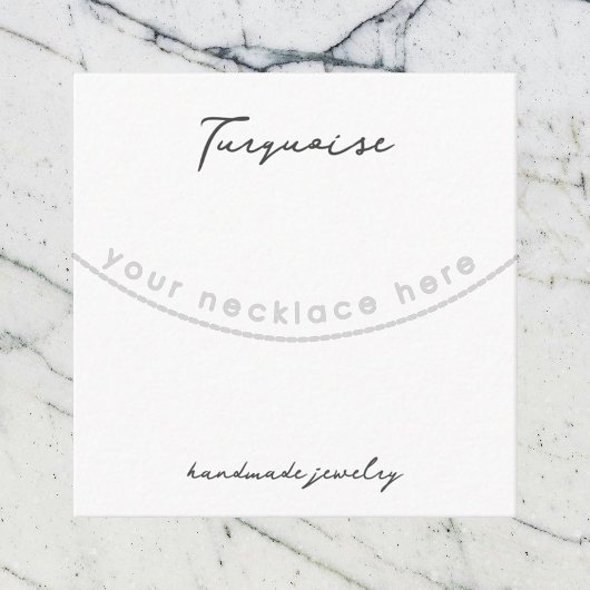 D'accompagnement Collier en pierre Turquoise Joaillerie Carte d'aff