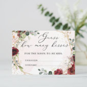 D'accompagnement Combien de baisers jeu carte boho bordeaux floral (Debout devant)
