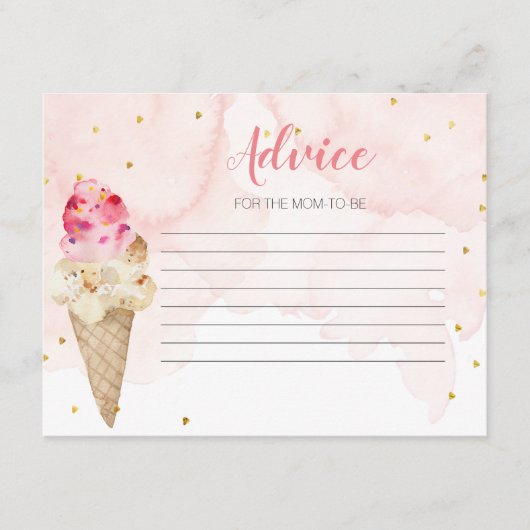 D'accompagnement Conseil Carte Pink crème glacée Fête des mariées (Devant)