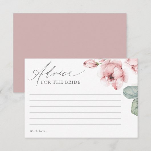 D'accompagnement Conseil Rose Dusty pour la carte de mariée (Devant / Derrière)