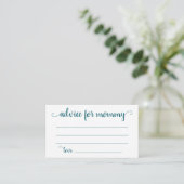 D'accompagnement Conseil Turquoise simple | Carte de conservation v (Debout devant)