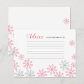 D'accompagnement Conseils Carte Pink Silver Winter Snowflakes (Devant / Derrière)