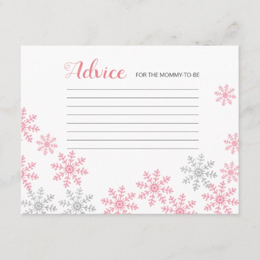D'accompagnement Conseils Carte Pink Silver Winter Snowflakes (Devant)
