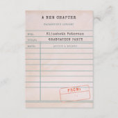 D'accompagnement Conseils de graduation de la carte de bibliothèque (Devant)