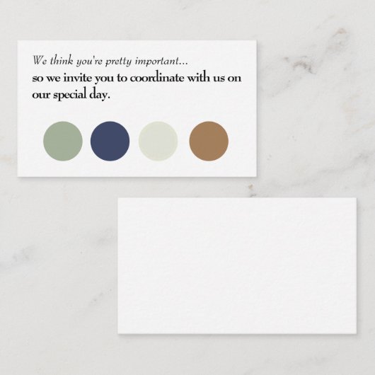 D'accompagnement Coordonner avec la carte d'insertion Mariage Us (Devant / Derrière)