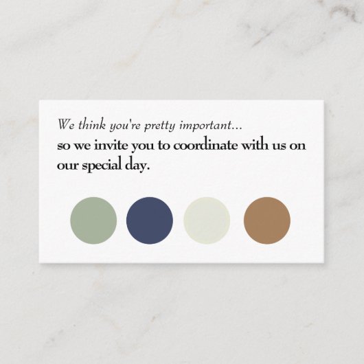 D'accompagnement Coordonner avec la carte d'insertion Mariage Us (Devant)