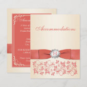 D'accompagnement Corail monogramme, Carte de fermeture florale de c (Devant / Derrière)