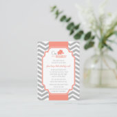 D'accompagnement Coral Grey Chevron Baby shower Demande de carte (Debout devant)