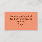 D'accompagnement Couleurs d'automne Carte d'enregistrement orange e (Dos)