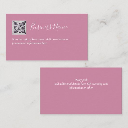 D'accompagnement Créer son propre Carte de visite de code QR - Beau (Devant / Derrière)