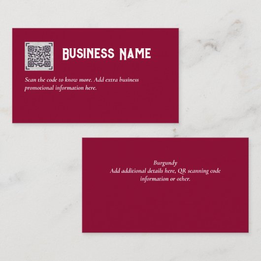 D'accompagnement Créer son propre Carte de visite de code QR - Beau (Devant / Derrière)